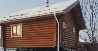 Баня из оцилиндрованного бревна под ключ в Касимове - от 134602 рублей
